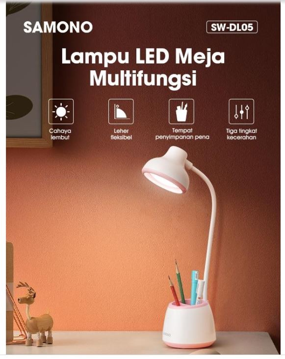 Jual Lampu Meja Belajar LED Portable Rechargeable Rotate 360