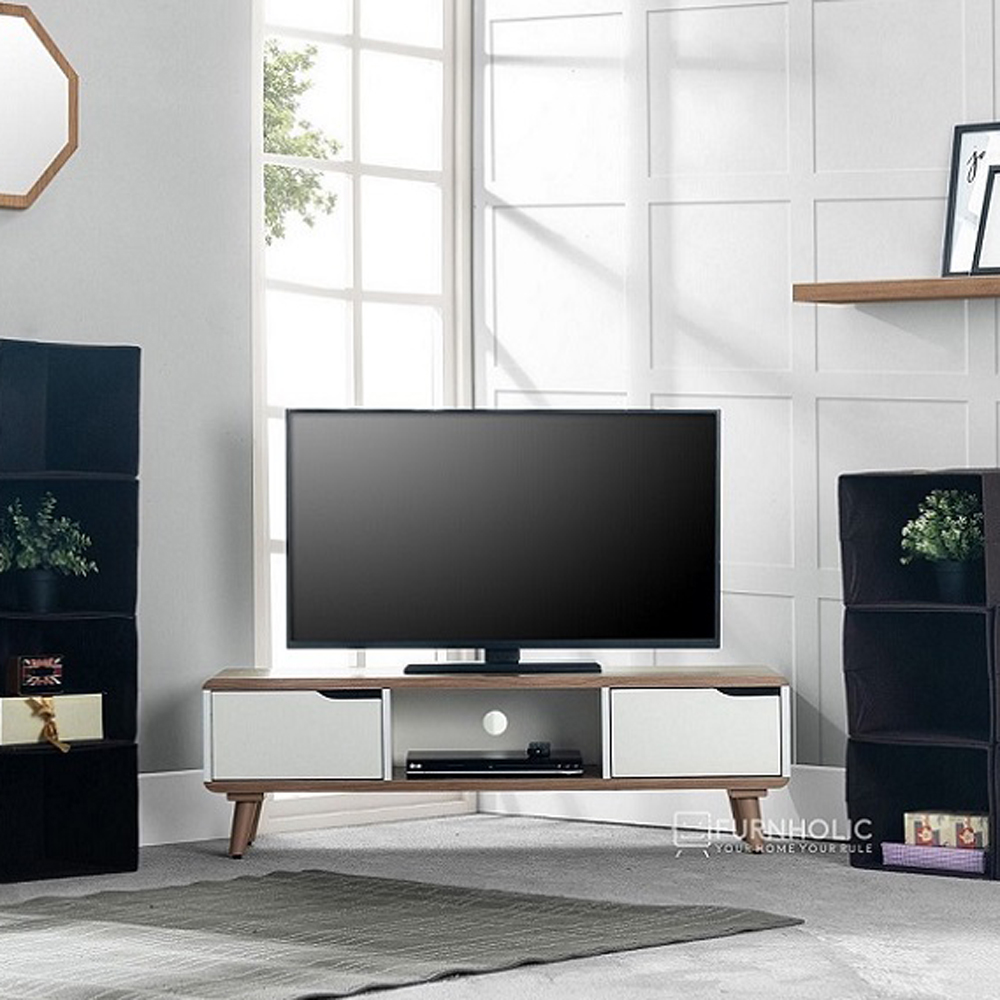 iFURNHOLIC Hanover TV Cabinet I Meja TV Minimalis I Rak TV I Buffet Lemari TV - Ivory Light Natural