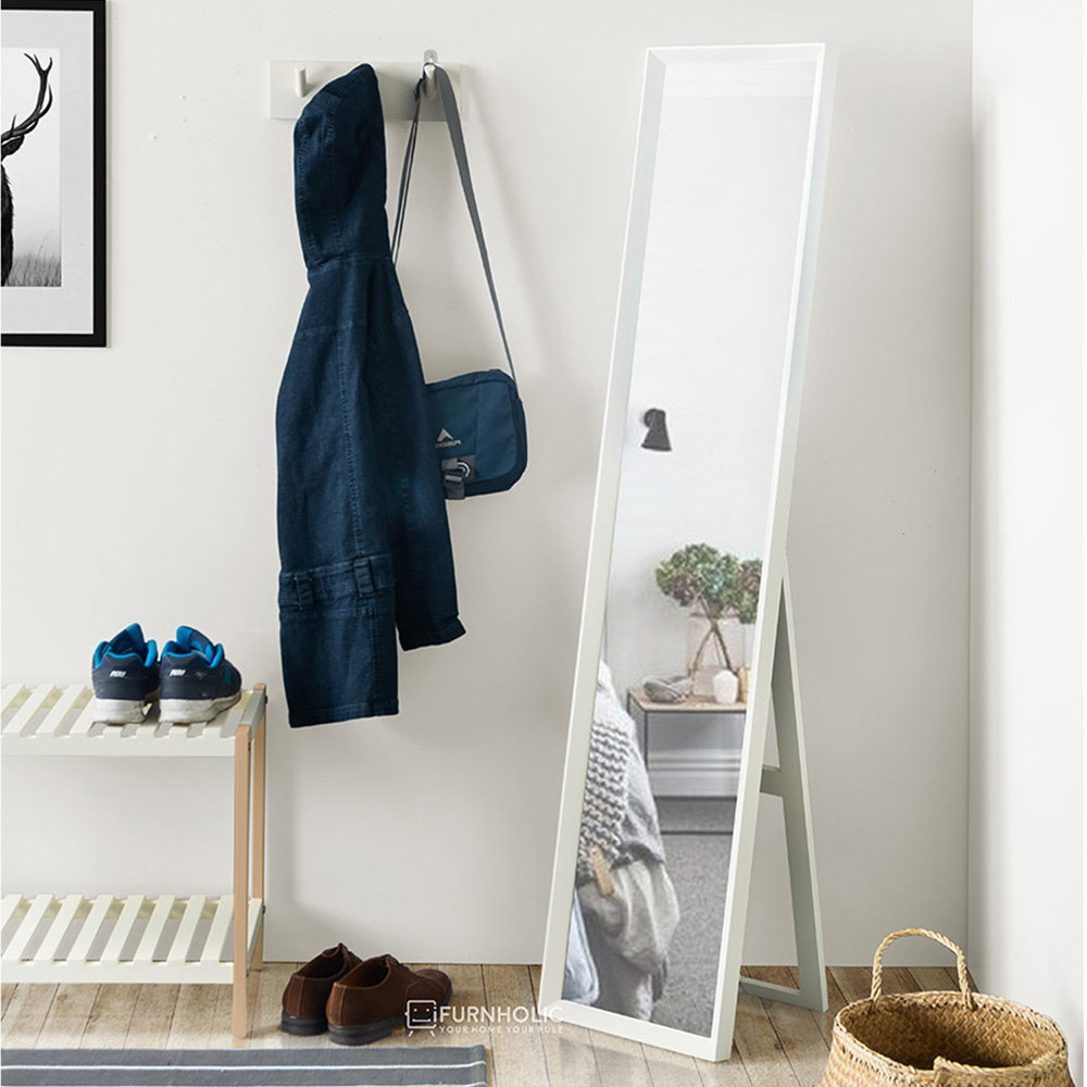 iFURNHOLIC Clara Tall Mirror with stand | Cermin Full Body - Ivory
