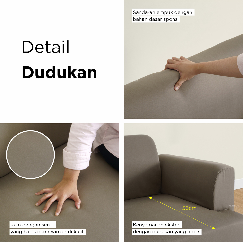 iFURNHOLIC Skona Sofa L I Sofa L Minimalis I Kursi Tamu L Sudut - Olive