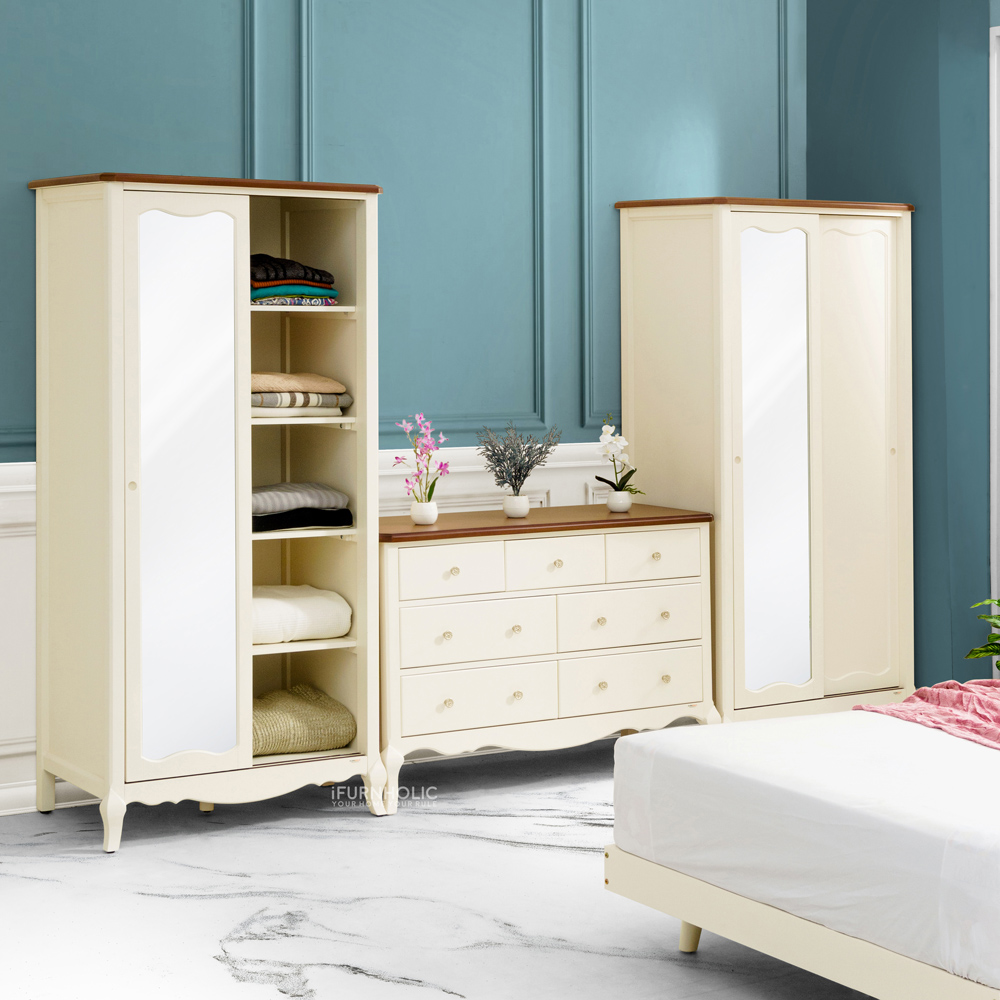 IFURNHOLIC Baroque Wardrobe Sliding Doors | Lemari Pakaian Pintu Geser