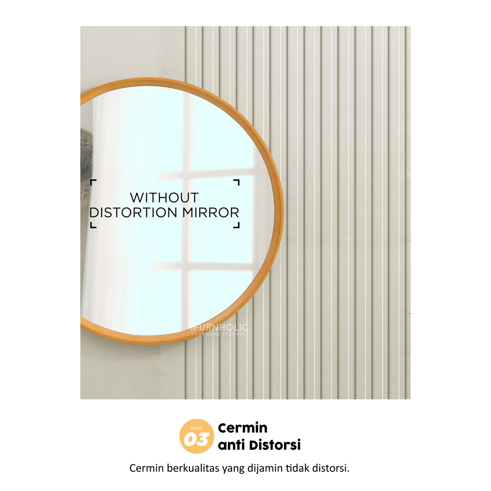 iFURNHOLIC Wanda Round Mirror 60 – Cermin Dinding - Furniture - Ivory