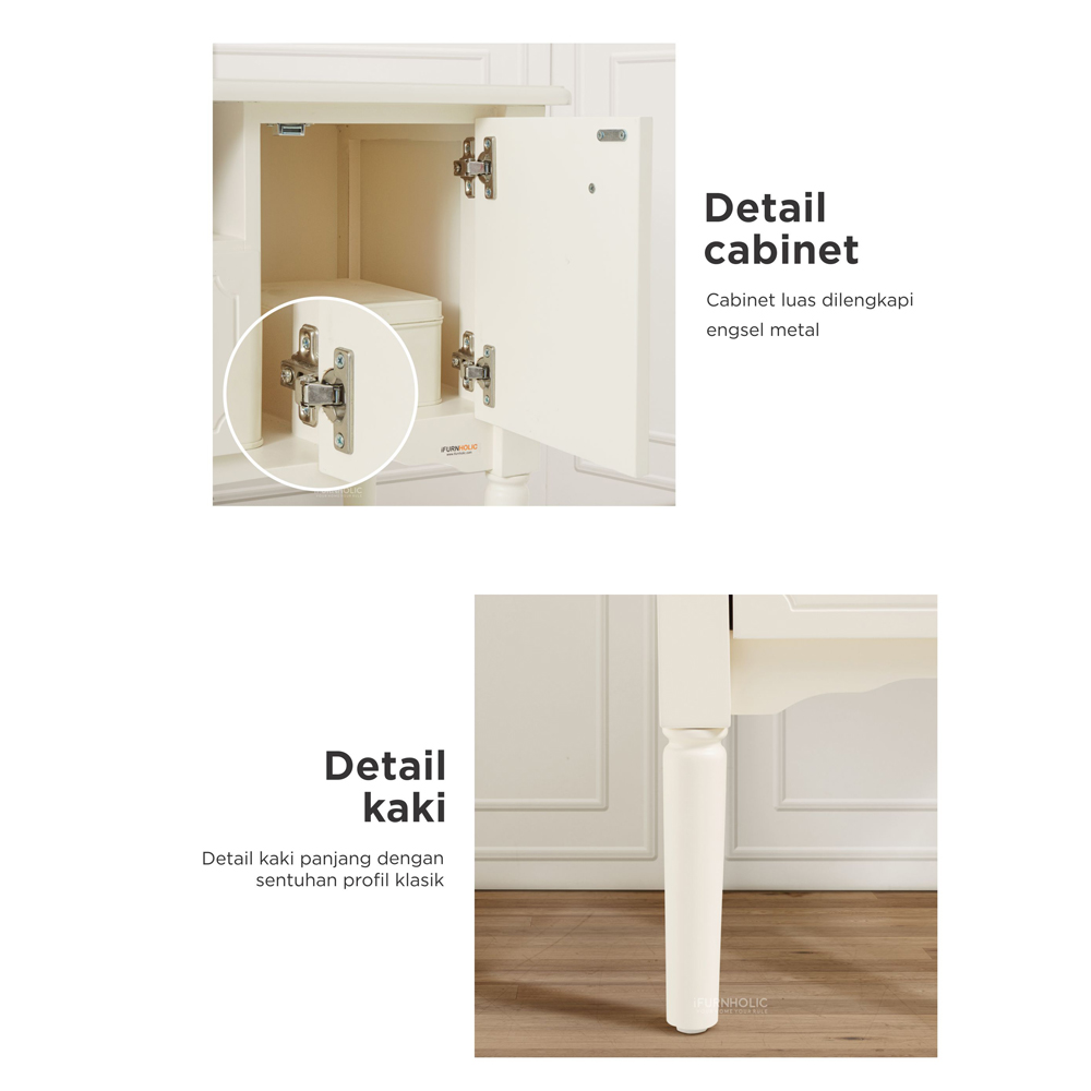 iFURNHOLIC Helen TV Cabinet I Meja TV Klasik I Lemari TV Simpel I Buffet Rak TV