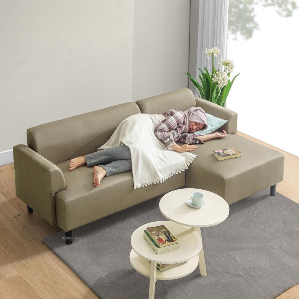 iFURNHOLIC Skona Sofa L I Sofa L Minimalis I Kursi Tamu L Sudut - Olive