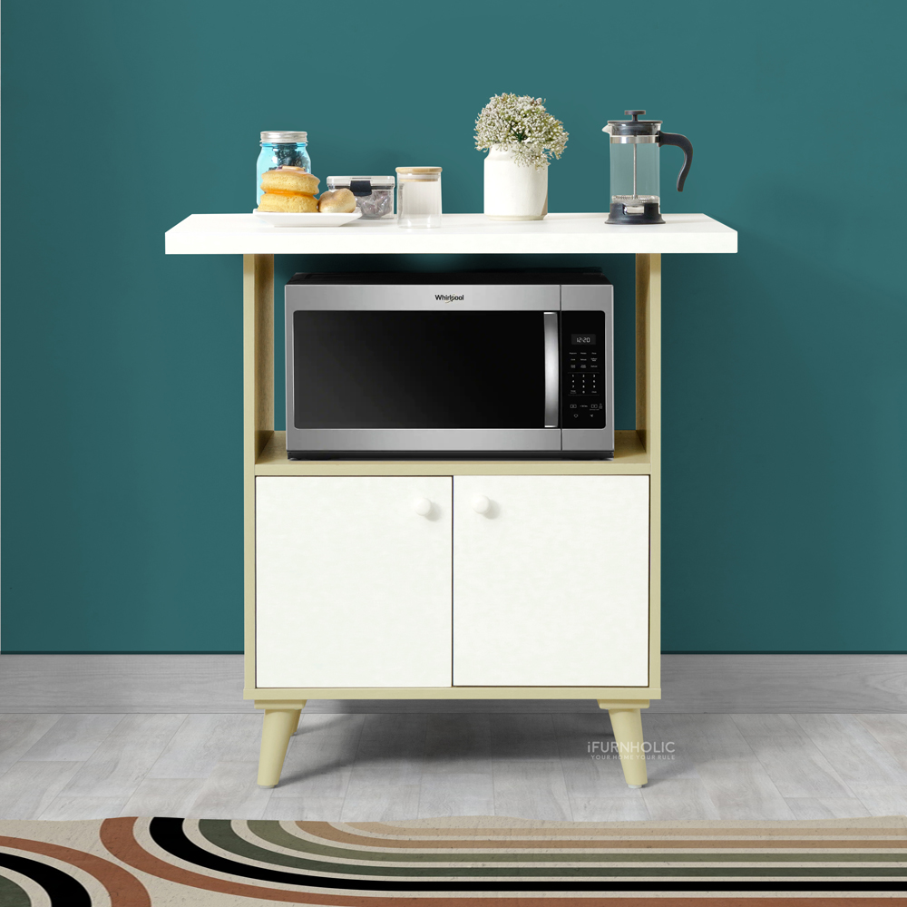 IFURNHOLIC Dion Island Table | Meja Makan Dapur & Kabinet Penyimpanan