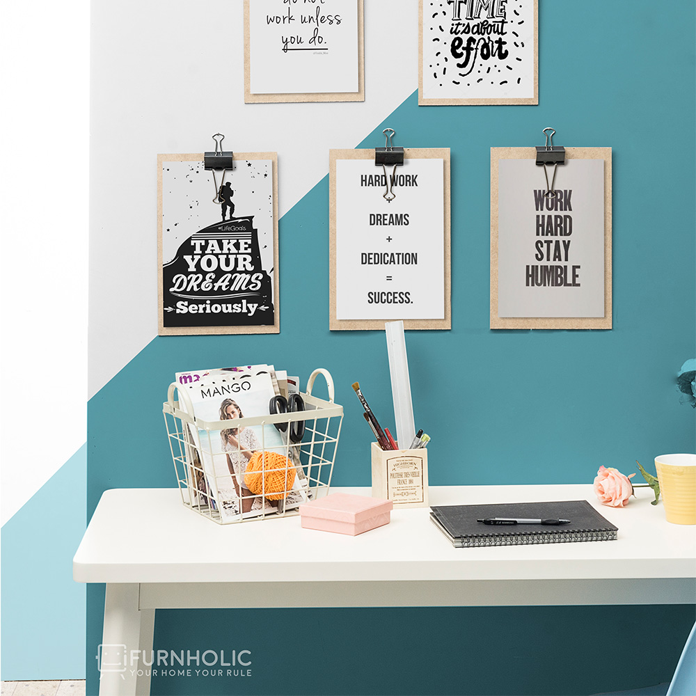 IFURNHOLIC Bernard Long Desk / Meja Kerja Minimalis - Ivory