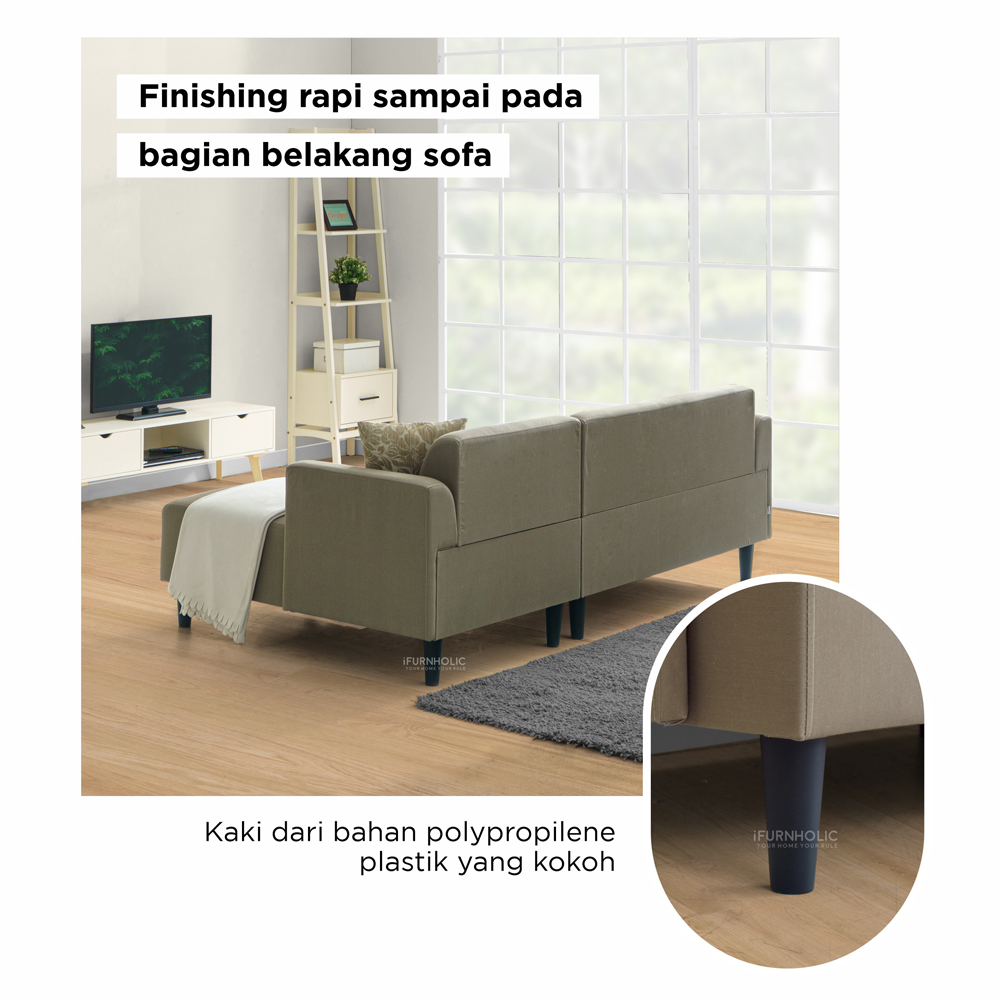 iFURNHOLIC Skona Sofa L I Sofa L Minimalis I Kursi Tamu L Sudut - Olive