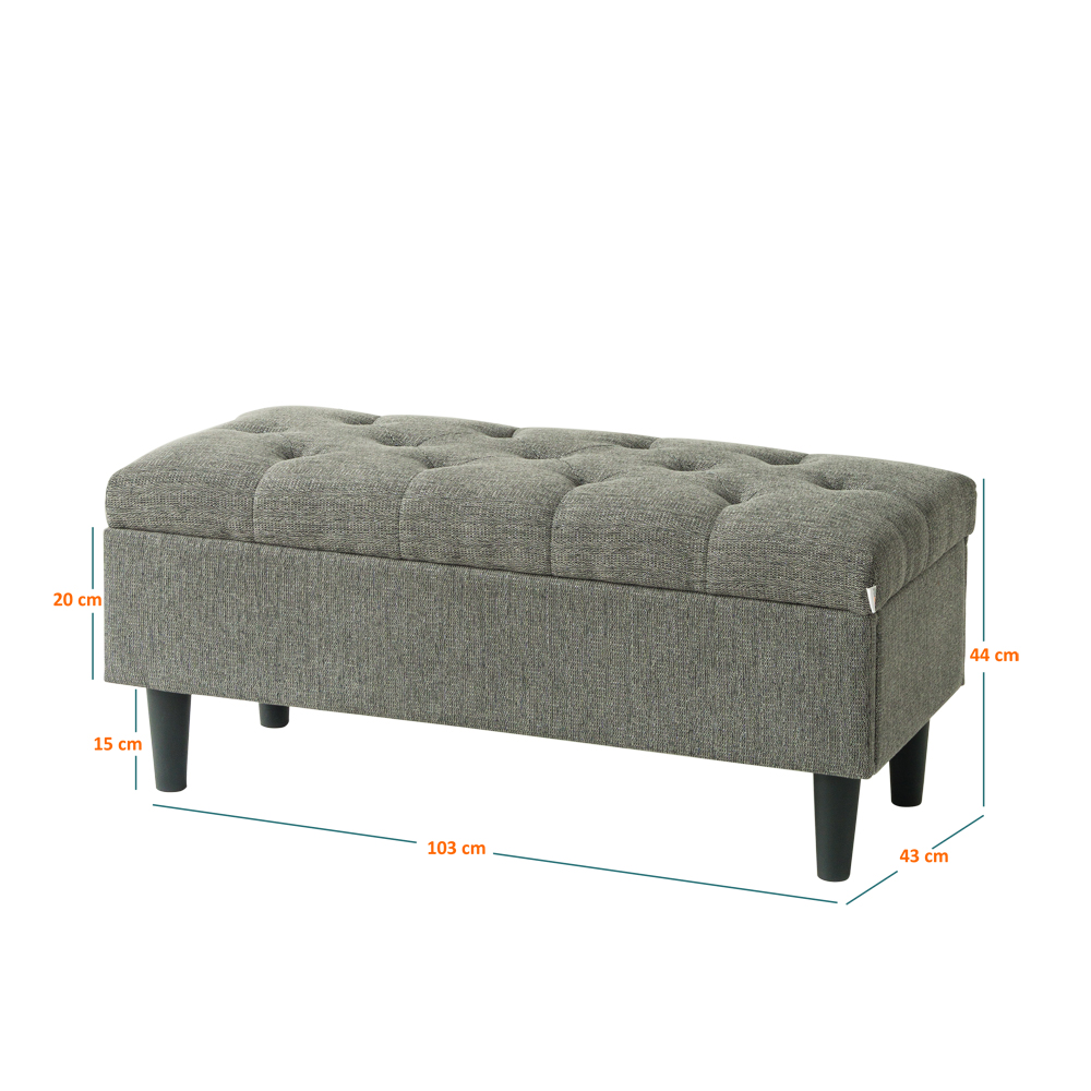 iFURNHOLIC Sabrina Storage Bench I Kursi Penyimpanan Klasik I Bangku Panjang I Sofa Stool - Biru