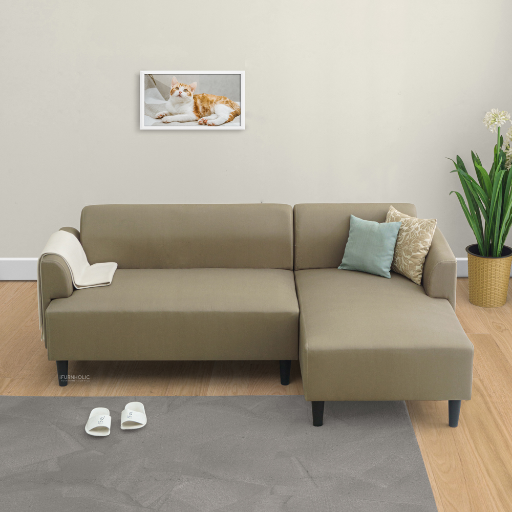 iFURNHOLIC Skona Sofa L I Sofa L Minimalis I Kursi Tamu L Sudut - Olive