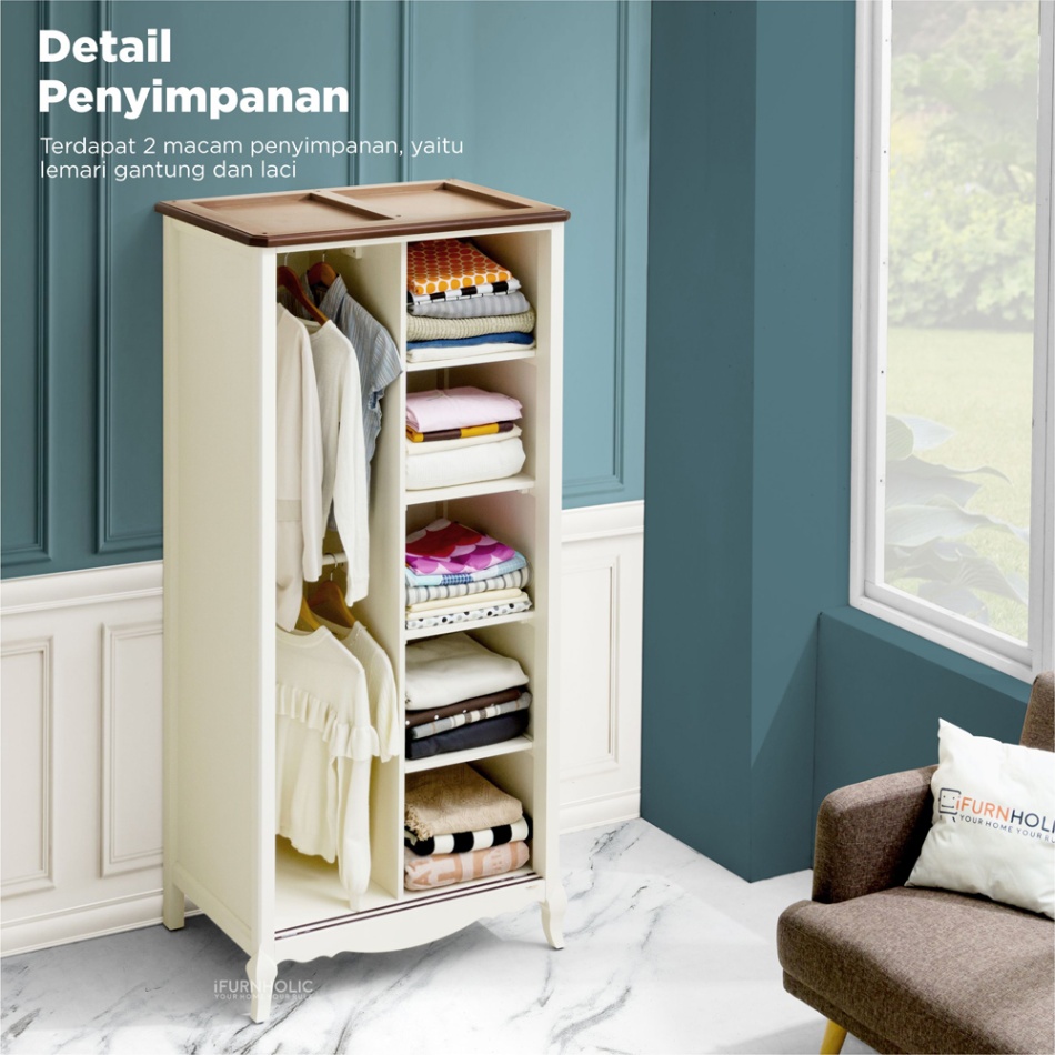 IFURNHOLIC Baroque Wardrobe Sliding Doors | Lemari Pakaian Pintu Geser