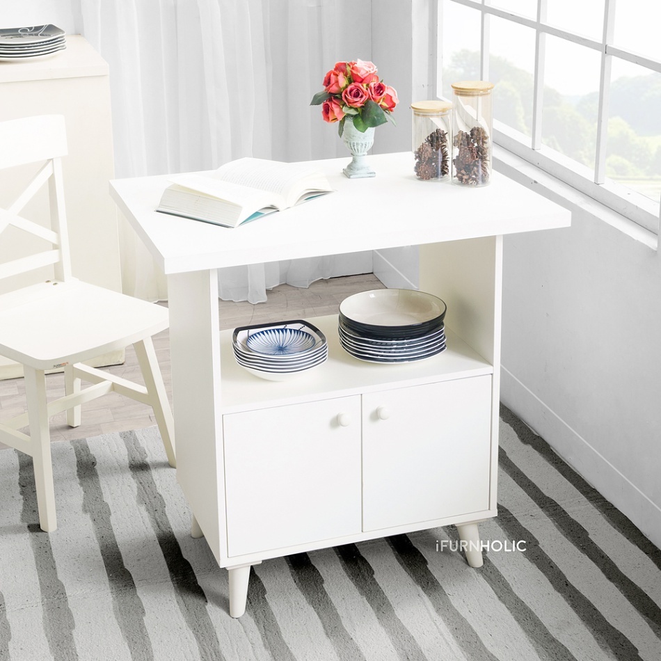 IFURNHOLIC Dion Island Table | Meja Makan Dapur & Kabinet Penyimpanan