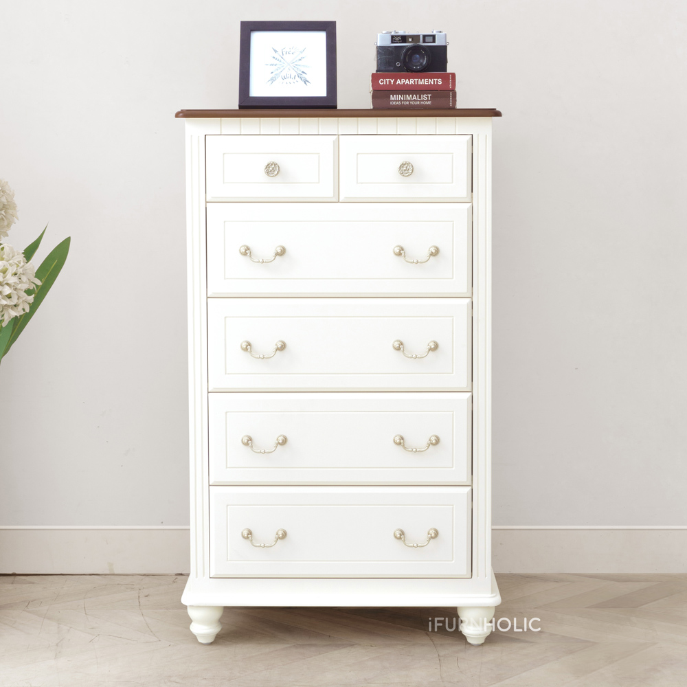 iFURNHOLIC Amandla High Chest / Lemari laci Klasik Susun - Ivory Brown