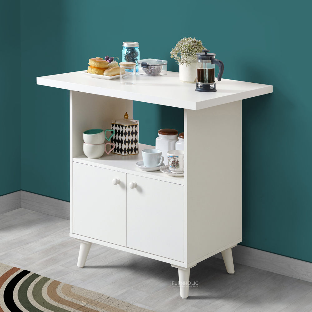 IFURNHOLIC Dion Island Table | Meja Makan Dapur & Kabinet Penyimpanan