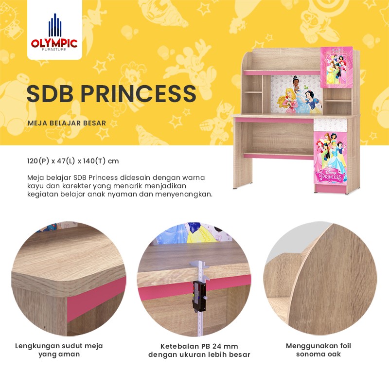 Jual Olympic Lemari Pakaian Dan Meja Belajar Anak Karakter Princess