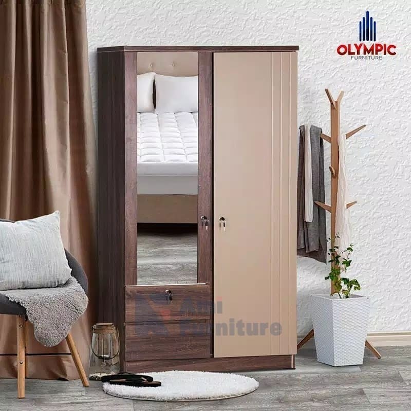 Lemari Pakaian 2 Pintu premium minimalis seri WRD LIGNUM Olympic
