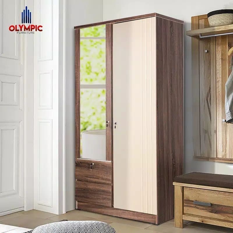 Lemari Pakaian 2 Pintu premium minimalis seri WRD LIGNUM Olympic
