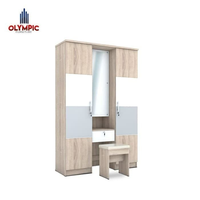 Lemari pakaian 3 pintu + meja rias merk OLYMPIC