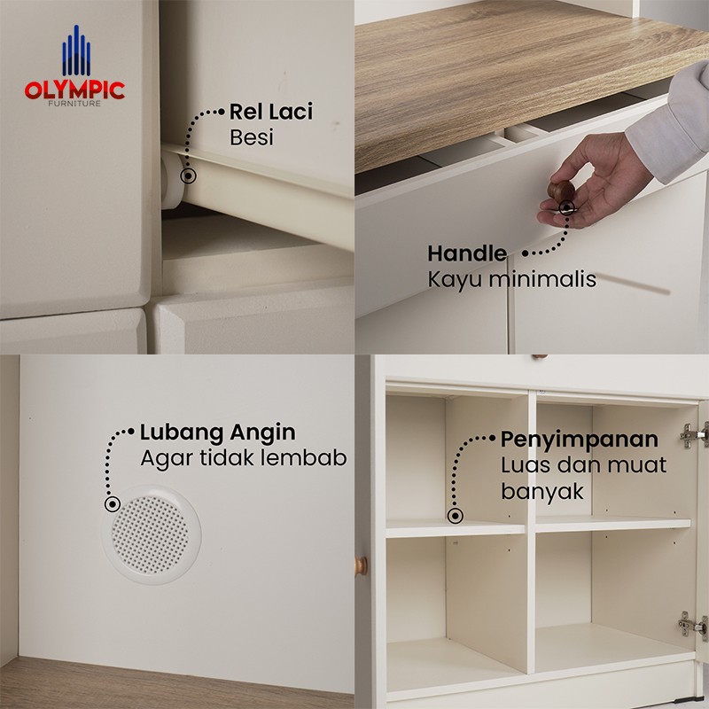 kitchen set minimalis lemari dapur murah seri ksc NAVIO merk OLYMPIC