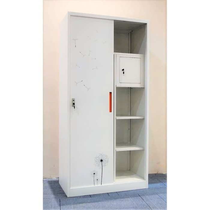 Lemari pakaian besi uk.185x90x50cm series LLC008 slide merk IMPORTA