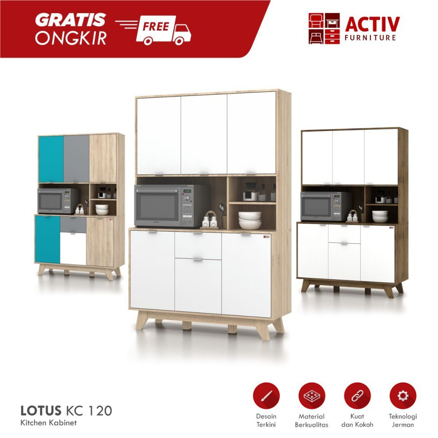 Lemari Dapur Minimalis Kitchen Kabinet Seri Lotus KC 120 Merk Activ
