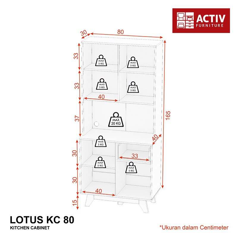 Lemari Dapur Minimalis Kitchen Cabinet murah seri LOTUS KC 80 ACTIV