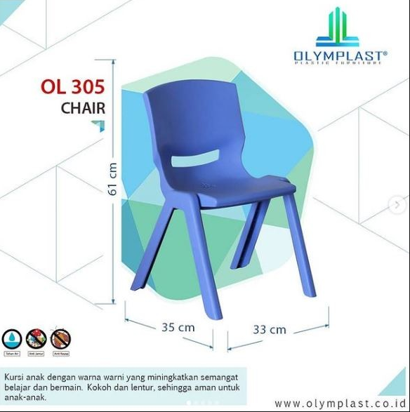 Olymplast Kursi Anak Plastik OK 305 - Kuning