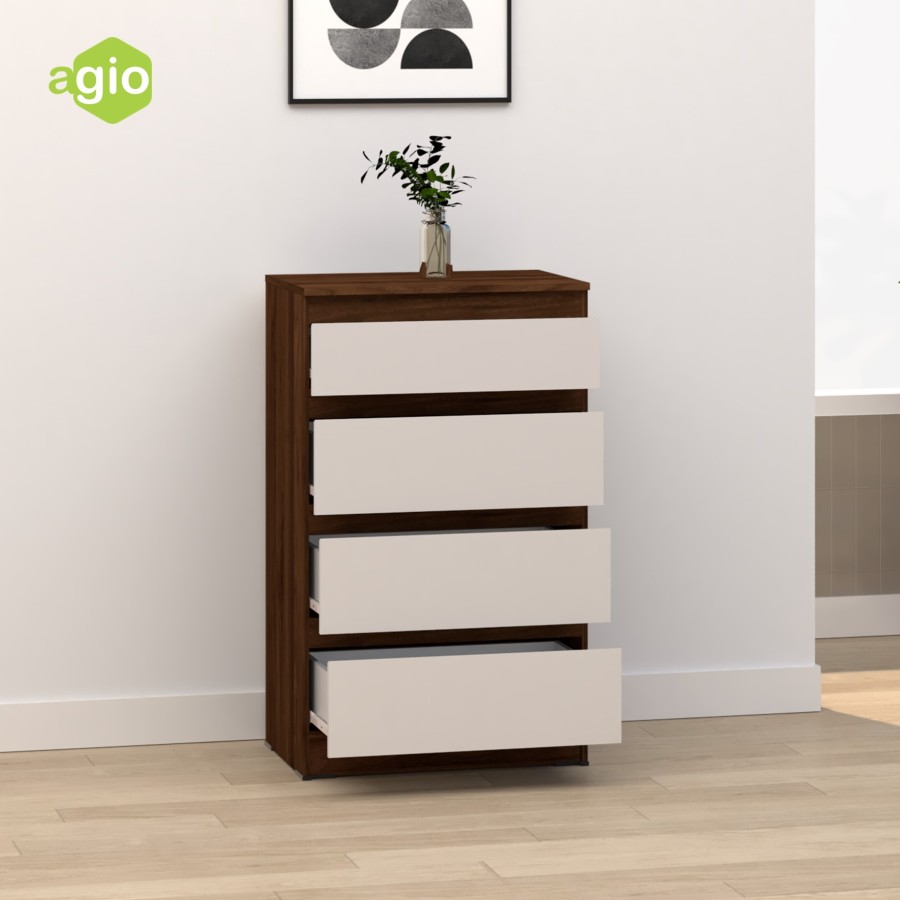 Oggi - Rak Susun / Cabinet / Agio Laurel Chest of 4 Drawers - AmericanW-White