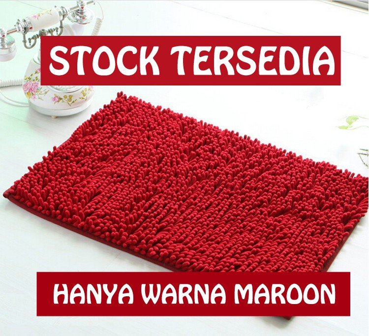 Keset Cendol Doff Serat Panjang - Chenille Microfiber 40x60cm