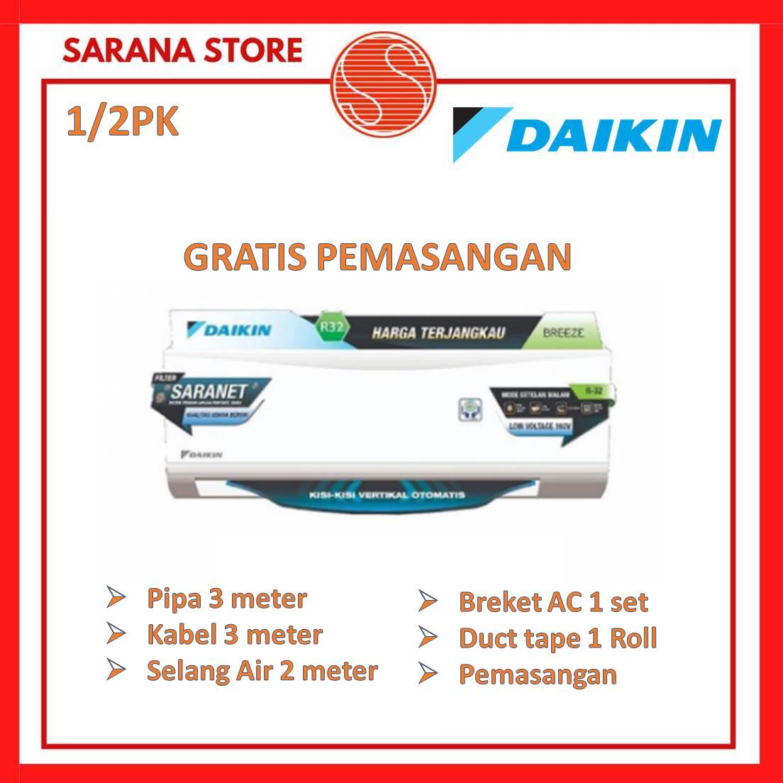 Jual Ac Daikin Pk Ftp Av Pk Av Malaysia Paket Pasang