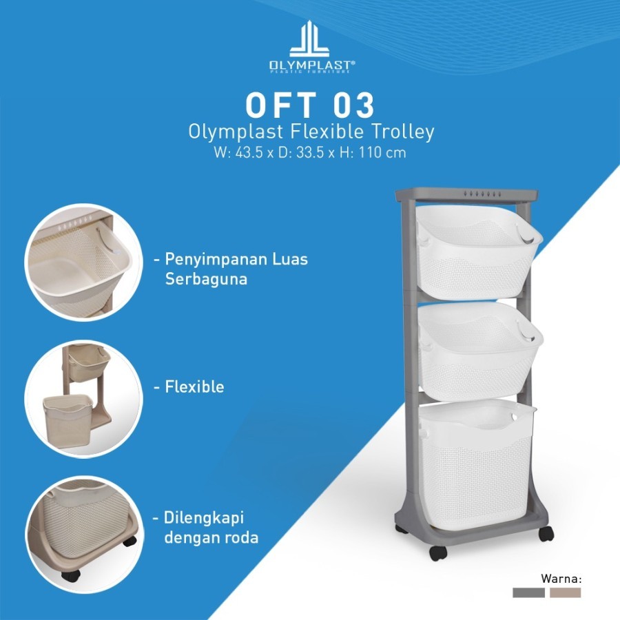 Olymplast OFT - Rak Keranjang Pakaian / Laundry Basket / Rak Serbaguna