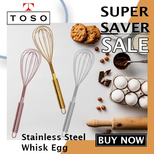 Kocokan Telur Adonan Pengocok Telur Egg Beater Stainless Whisk Mixer - Gold