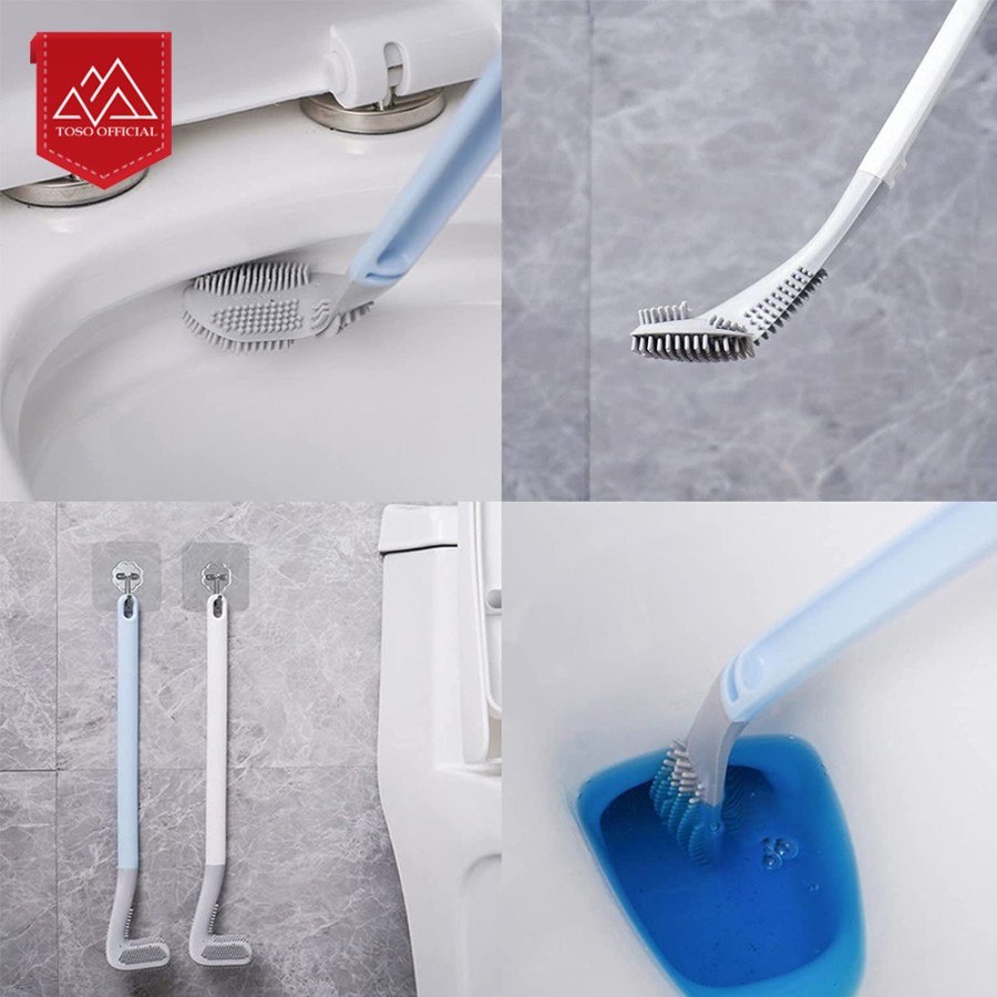 Sikat Wc Toilet Silikon Silicone Brush Golf Long Handle Celaning Brush.