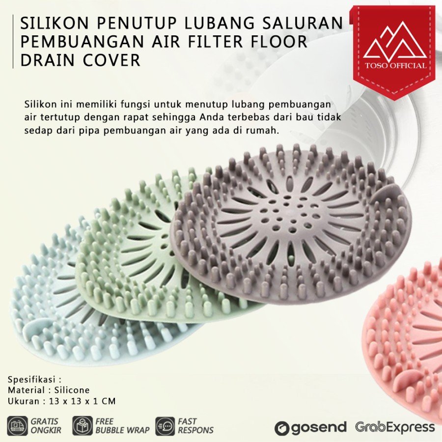 Silikon Penutup Lubang Saluran Pembuangan Air Filter Floor Drain Cover