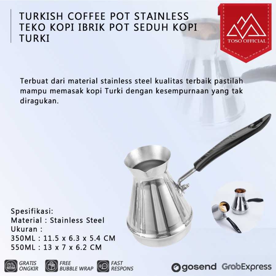 Jual TURKISH COFFEE POT STAINLESS TEKO KOPI IBRIK POT SEDUH KOPI TURKI