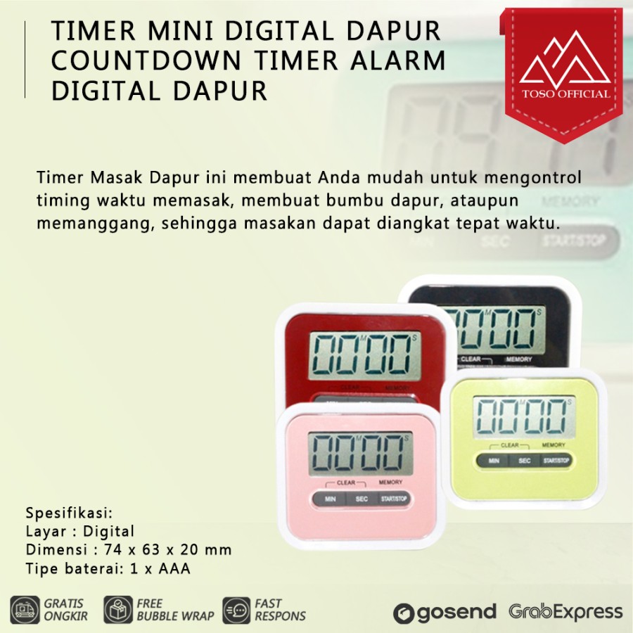 Timer Mini Digital Dapur Countdown Timer Alarm Digital Dapur
