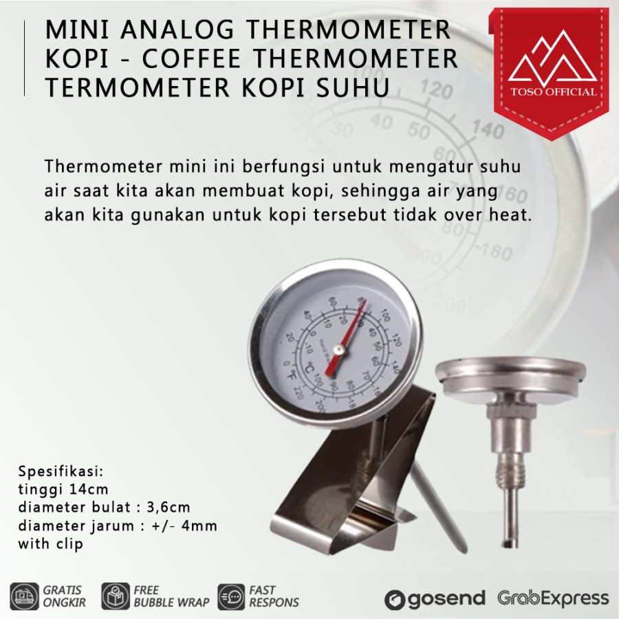 MINI ANALOG THERMOMETER KOPI - COFFEE THERMOMETER TERMOMETER KOPI SUHU