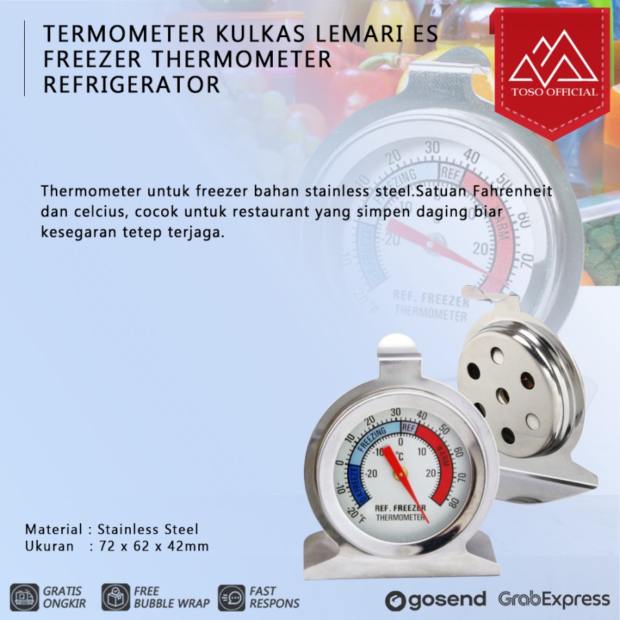 Termometer Kulkas Lemari ES Freezer Thermometer Refrigerator