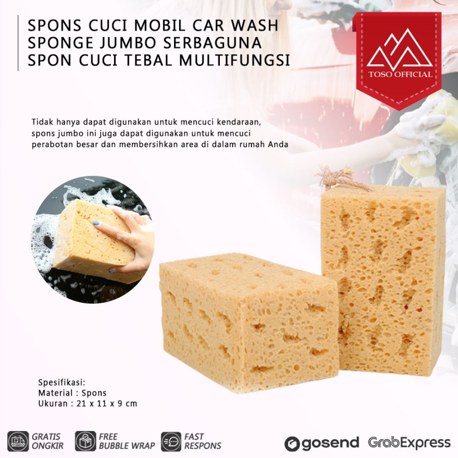 Spons Cuci Mobil Car Wash Sponge Jumbo Serbaguna Spon Cuci Tebal Busa