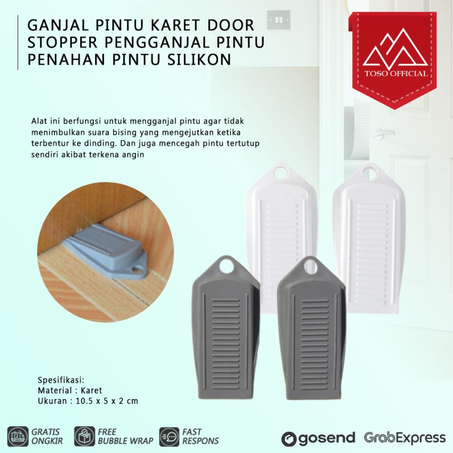 GANJAL PINTU KARET DOOR STOPPER GANJALAN PINTU PENAHAN PINTU SILIKON - RANDOM