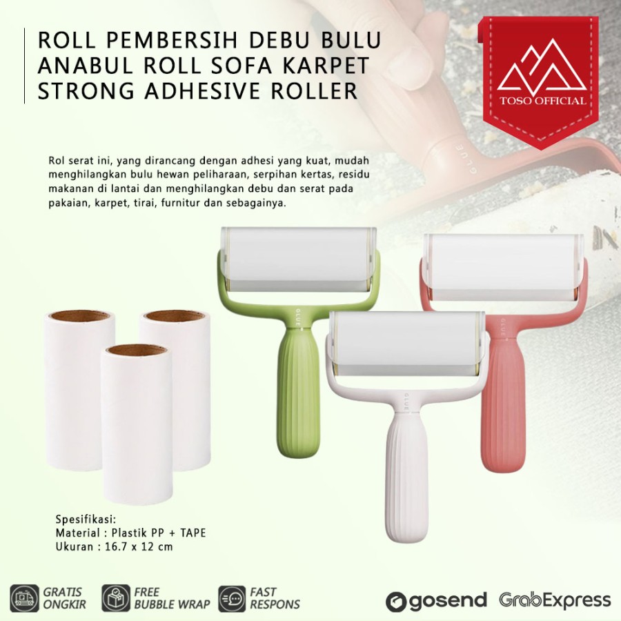 STICK ROLL PAKAIAN ROL PEMBERSIH DEBU BULU ANABUL RAMBUT SOFA KARPET