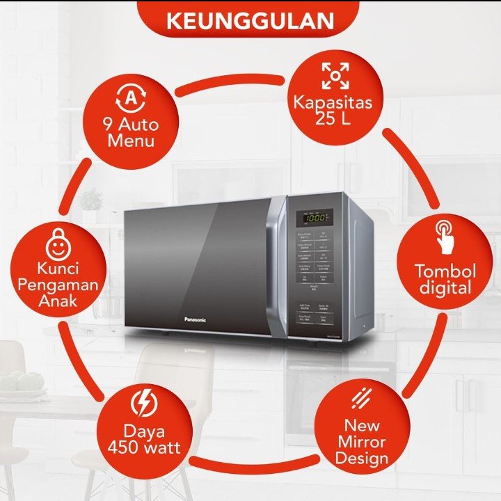 Jual Panasonic Microwave LOW WATT 25 Liter 450Watt NNST32HMTTE