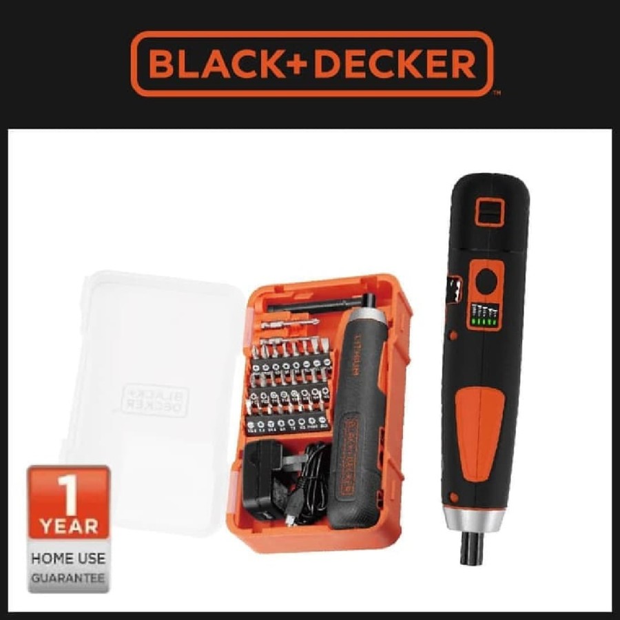 Black+Decker Bor Obeng Cordless Push & Go Screwdriver 4V (BD40K27-B1)