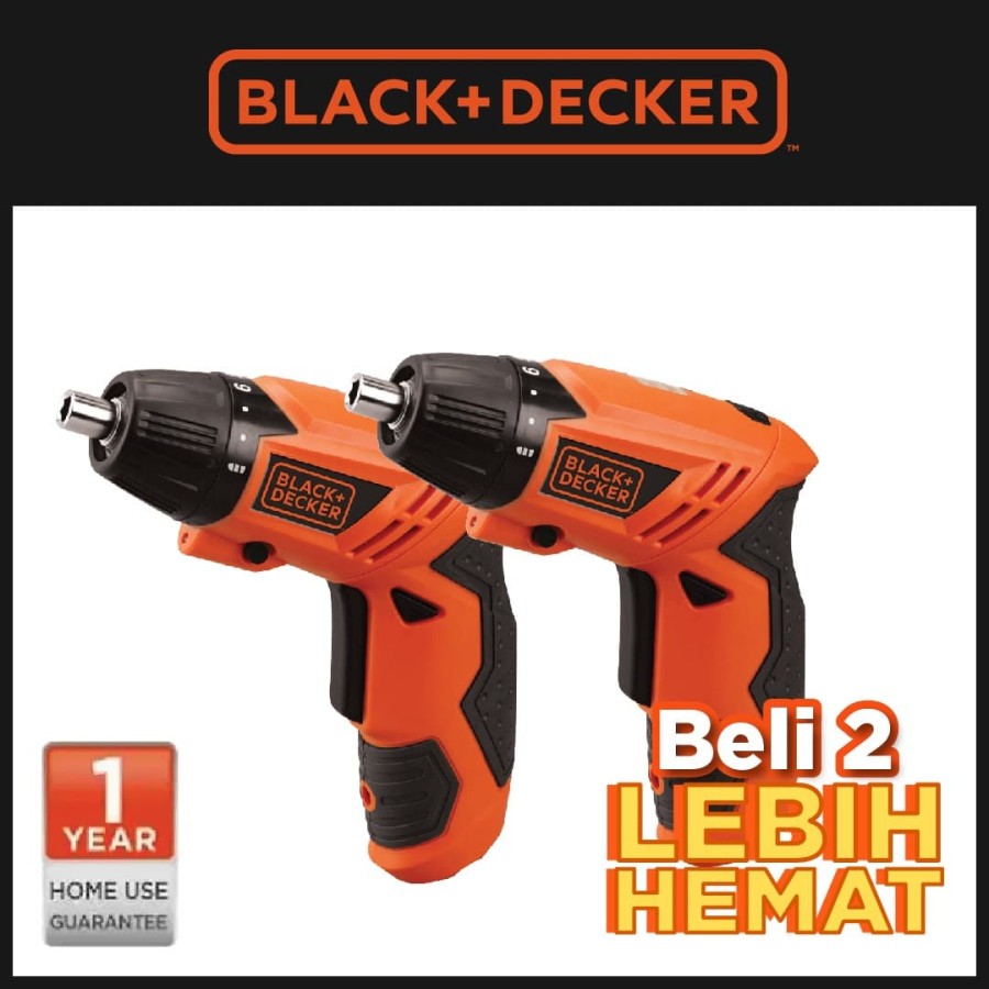 [Beli 2 Lebih Hemat] Black + Decker Obeng Screwdriver Cordless
