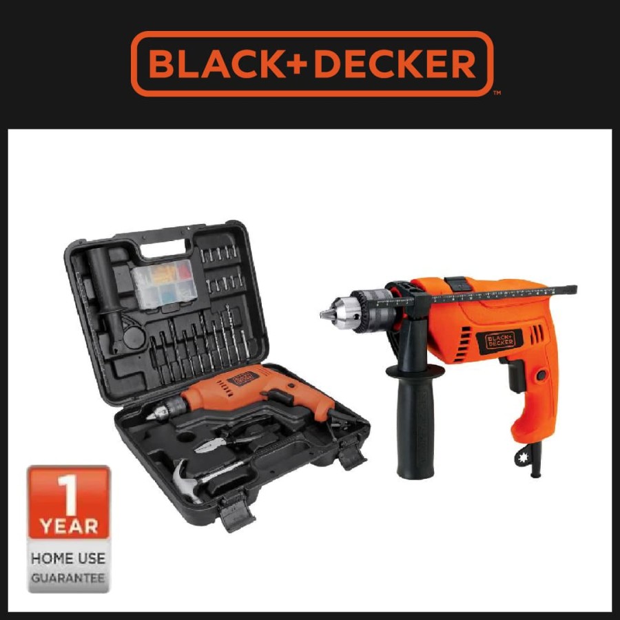 Black + Decker 13mm hammer drill value pack (88 accessories) HD555KOPR