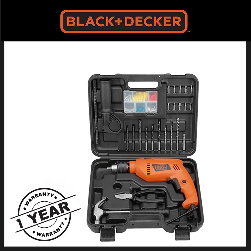 Black + Decker 13mm hammer drill value pack (88 accessories) HD555KOPR