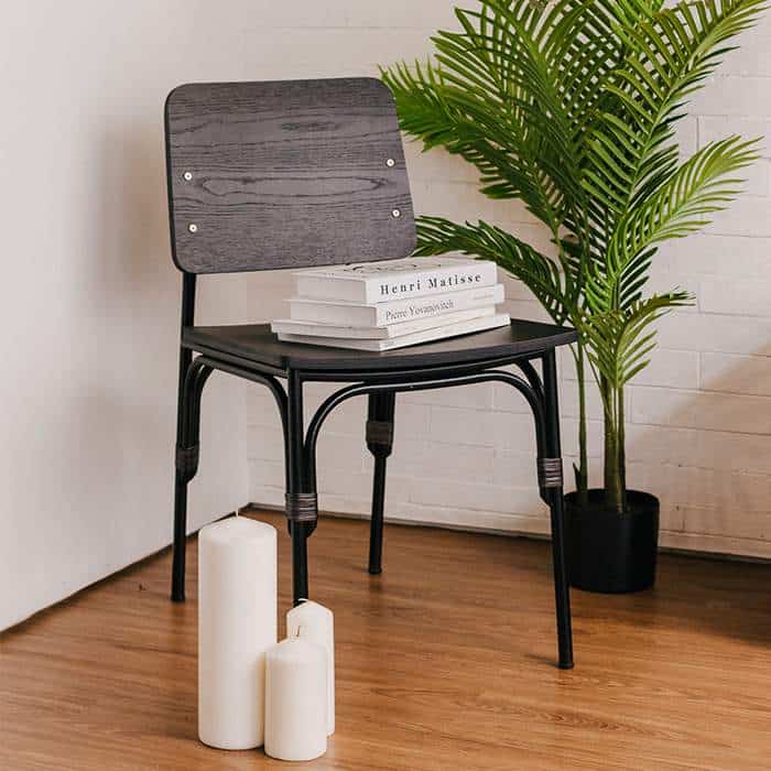 Cecille Dining Chair (Black Satin)