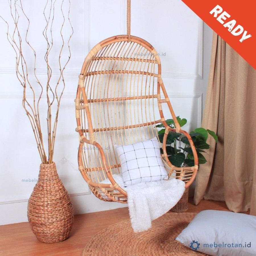 Ayunan Gantung Dewasa Rotan Alami | Kursi Gantung | Hanging Chair