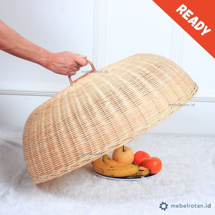 Tutup Makanan Bundar Rotan Alami / Asli | Tudung Saji | Food Cover