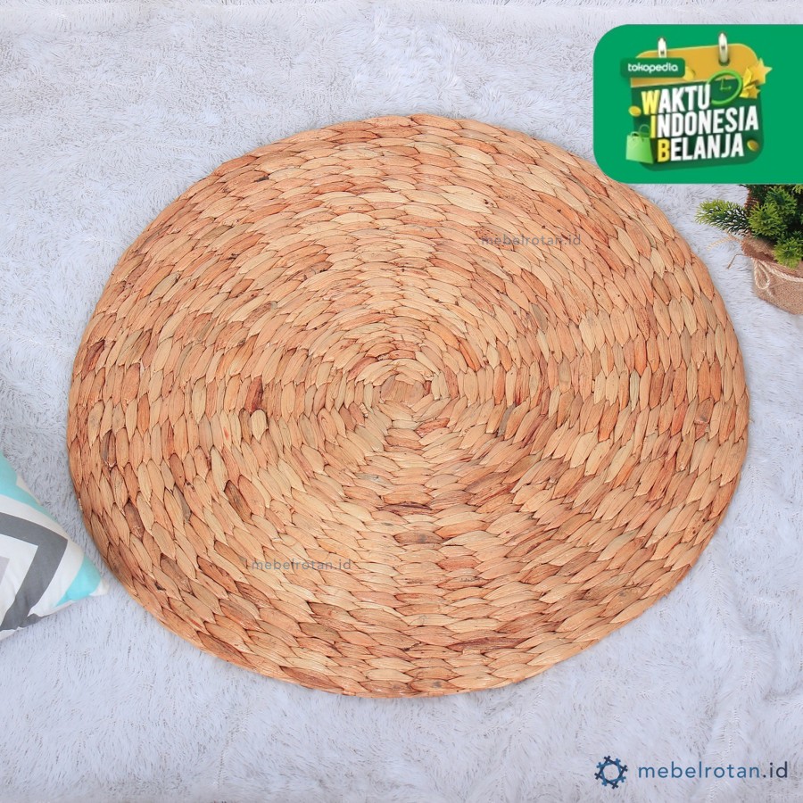 Alas tatakan piring / placemat bundar enceng gondok 60 cm