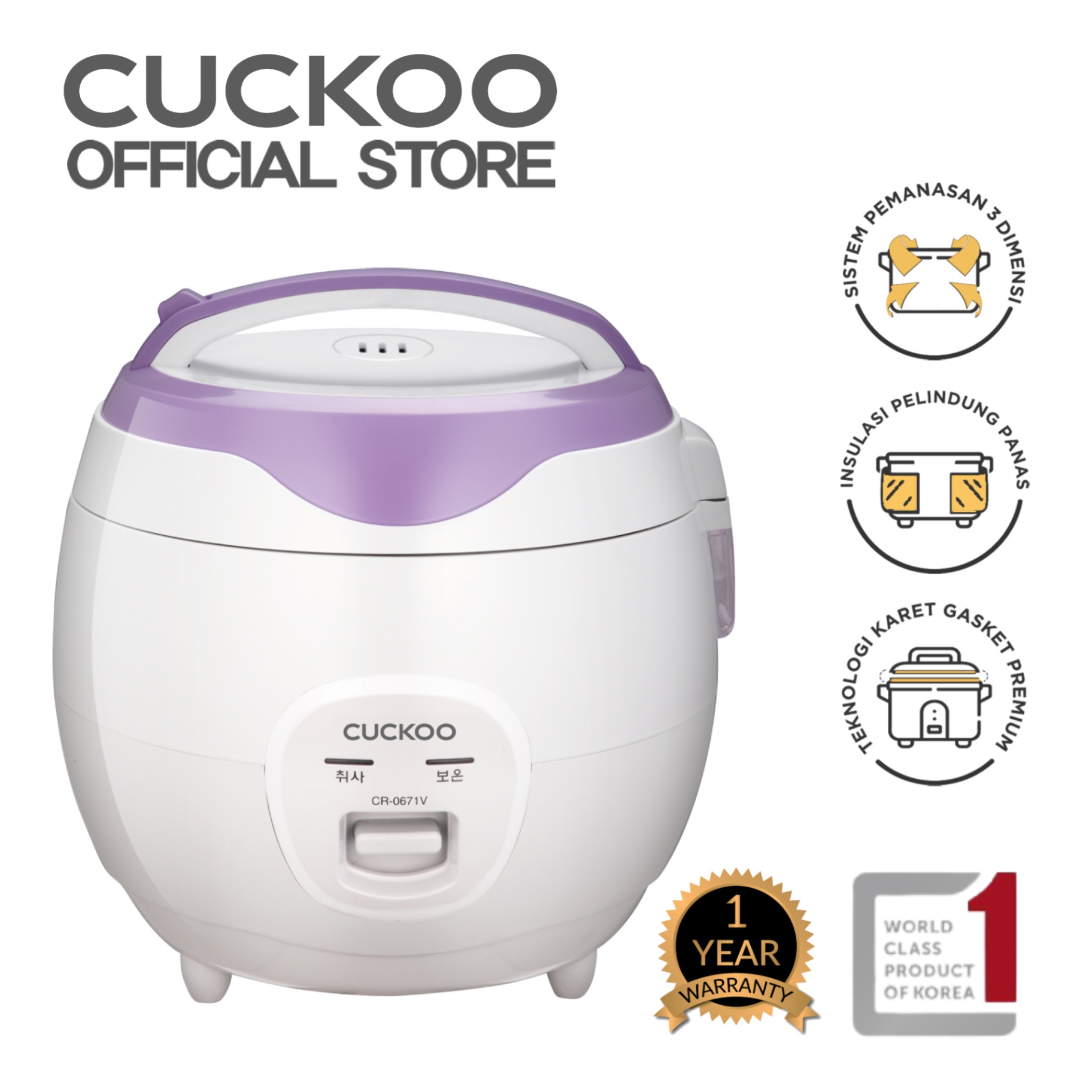 CUCKOO Mechanical Rice Cooker 1 L CR-0671V